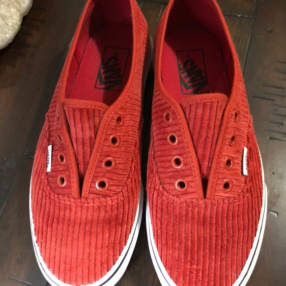 red corduroy vans